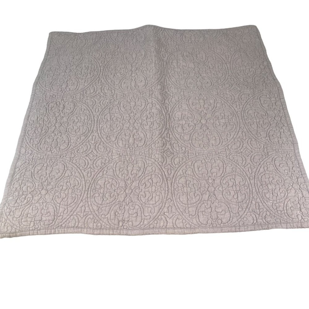 Restoration Hardware 25x25 Plum Gray Quilted Pillow Cover